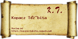 Kopacz Tábita névjegykártya